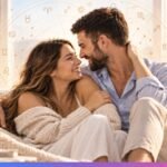 Sexual chemistry vs relationship compatibility shown through a romantic couple with an astrology chart